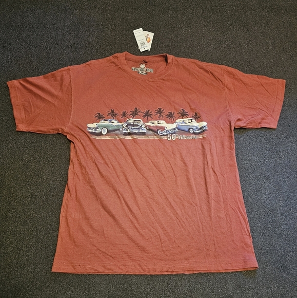 Newport Blue Ford Mustang Mach 1 + GT500 Classic Cars T-Shirt Men's Size 2XL - Picture 1 of 9